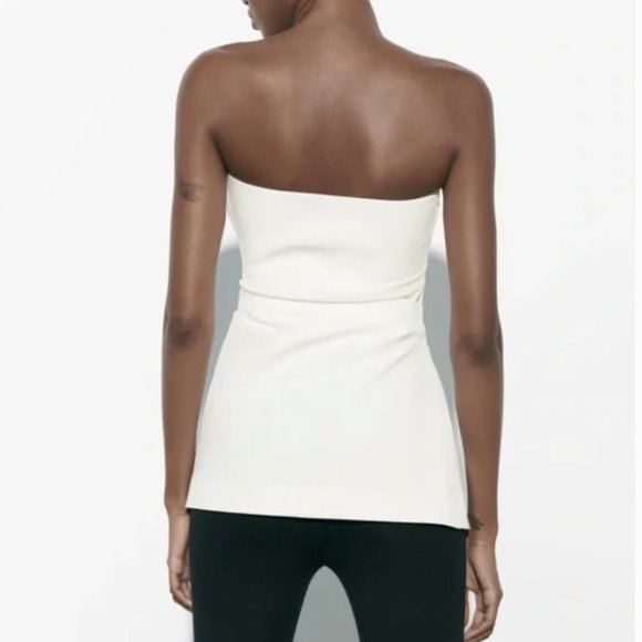 NWT Zara strapless top ecru - Picture 9 of 9